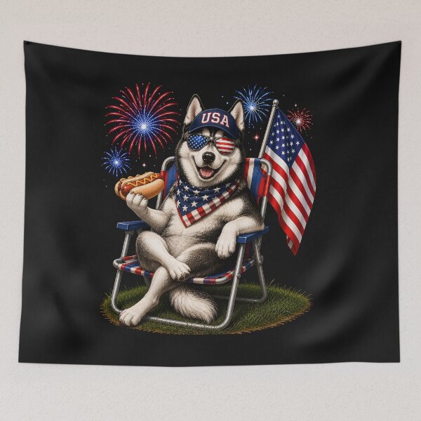Item preview, Patriotic Husky Shirt, Funny Fourth of July, Husky Lover Gift For Her, USA Husky Dog Mom Shirt, Funny Husky 4th Gift designed and sold by greatmar1.