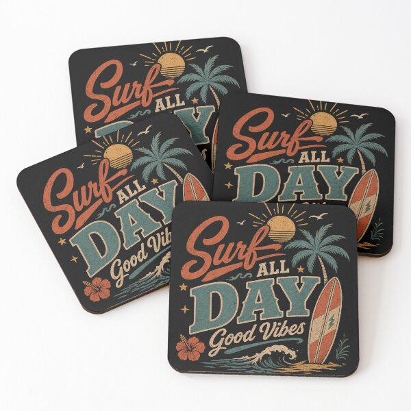 Item preview, Retro Surf All Day Beach Vibes Surfing Illustration  designed and sold by Creatby7030.
