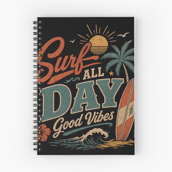 Item preview, Retro Surf All Day Beach Vibes Surfing Illustration  designed and sold by Creatby7030.
