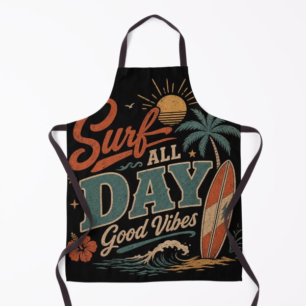 Item preview, Retro Surf All Day Beach Vibes Surfing Illustration designed and sold by Creatby7030.