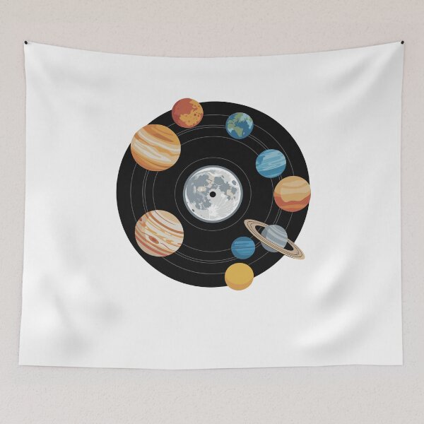 Item preview, Solar System Vinyl Record Moon Orbit Planet Music Space Astronomy Art For Space Lovers designed and sold by yoddel.