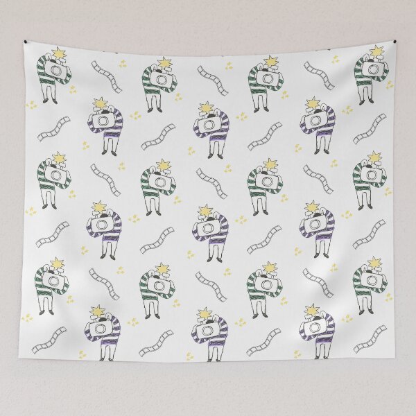 Item preview, Cute camera man pattern (black on white) designed and sold by Boy and Belugee.
