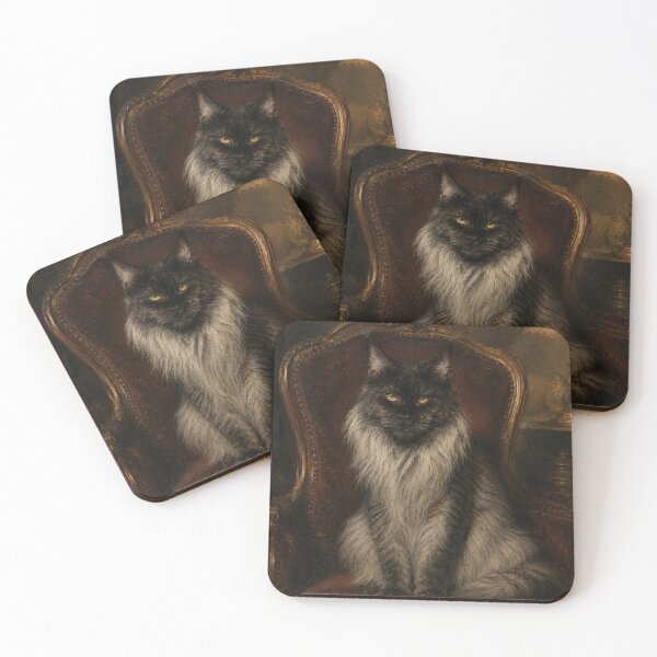 Item preview, Maine Coon Cat Portrait Vintage Ar designed and sold by VelarisMoon.