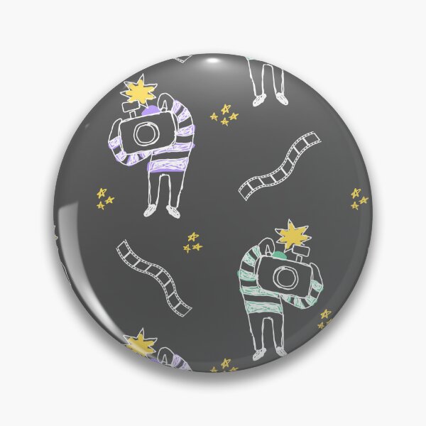Item preview, Cute camera man pattern (white on black) designed and sold by Boy and Belugee.
