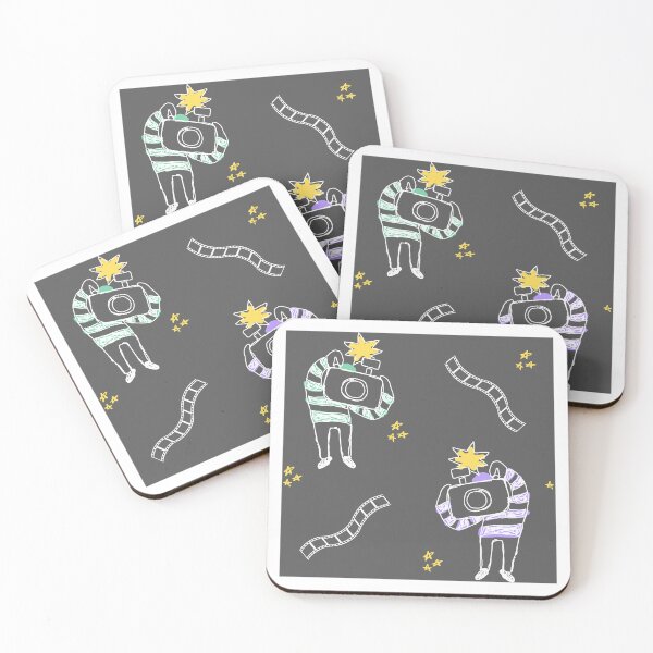 Item preview, Cute camera man pattern (white on black) designed and sold by Boy and Belugee.