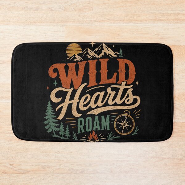 Item preview, Wild Hearts Roam Vintage Mountain Camping Design designed and sold by Creatby7030.