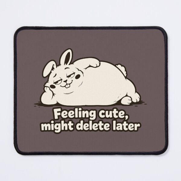 Item preview, Feeling Cute Might Delete Later - Funny Chonky Bunny Meme. designed and sold by MalisoStickers.