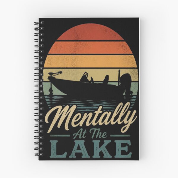 Item preview, Mentally At The Lake Retro 70s Sunset Vintage Boating Fishing designed and sold by ElkasDesign.