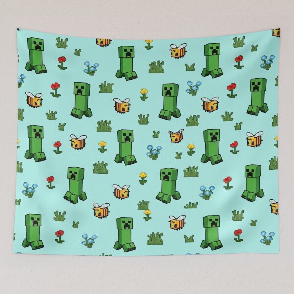 Item preview, Minecraft Creeper Bees Pattern designed and sold by LyssasMindArt.