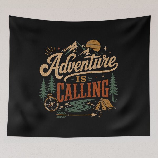 Item preview,  Adventure Is Calling Camping And Hiking Retro Graphic  designed and sold by Creatby7030.
