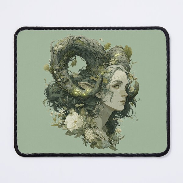 Item preview, Forest Horned Goddess Fantasy Portrait designed and sold by MythicMood.
