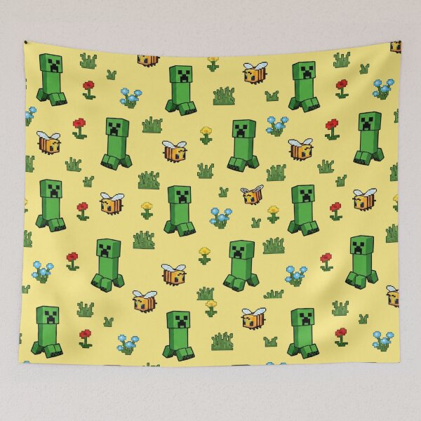 Item preview, Minecraft Creeper Bees Pattern designed and sold by LyssasMindArt.