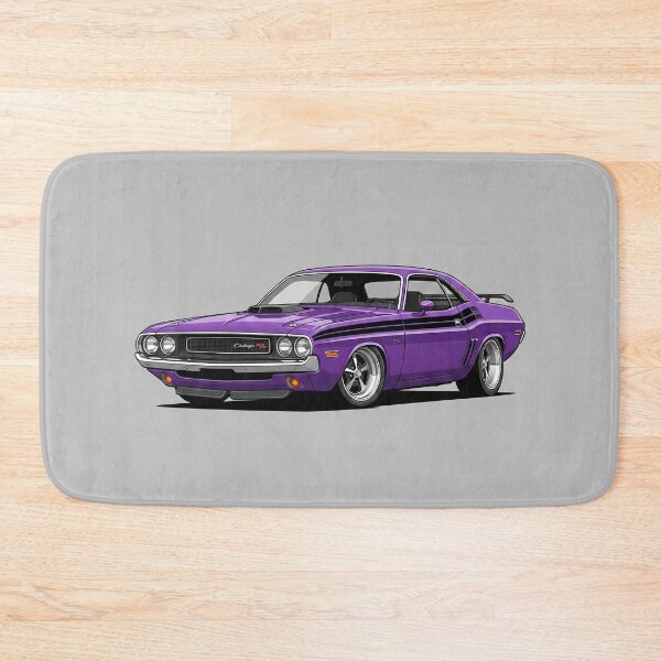Item preview, Classic 1970 Dodge Challenger RT Purple Muscle Car Illustration designed and sold by Motorline44.