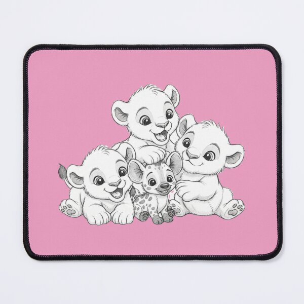 Item preview, Baby Lions & Baby Hyena Squad – Cute Cartoon Animal Friends Sketch Art designed and sold by NewGen-For-You.