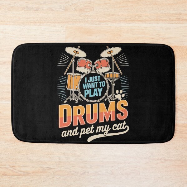Item preview, I Just Want to Play Drums and Pet My Cat designed and sold by jkrphoto.