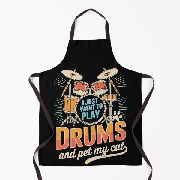Item preview, I Just Want to Play Drums and Pet My Cat designed and sold by jkrphoto.