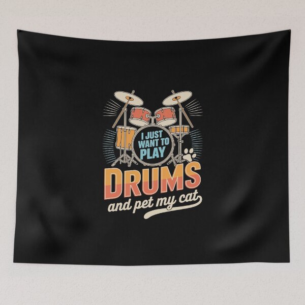 Item preview, I Just Want to Play Drums and Pet My Cat designed and sold by jkrphoto.