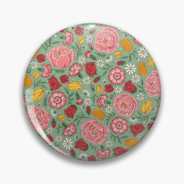 Item preview, Romantic Cottage Garden Floral – Peonies, Roses & Spring Blooms (sage green) designed and sold by vaner-vaner.