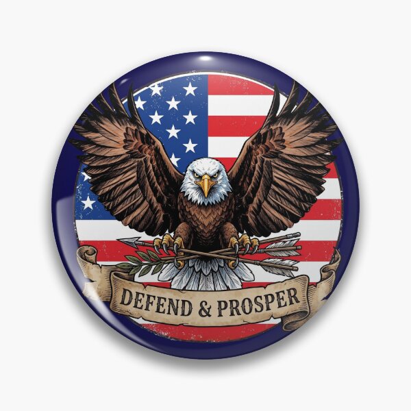 Item preview, Defend & Prosper - Vintage Patriotic Bald Eagle & US Flag designed and sold by ElNiro.
