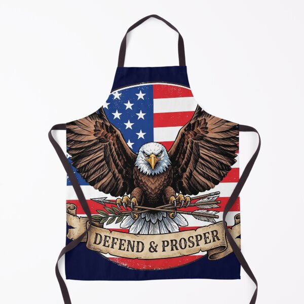 Item preview, Defend & Prosper - Vintage Patriotic Bald Eagle & US Flag designed and sold by ElNiro.