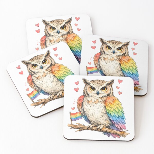Item preview,  Love Wins Rainbow Owl designed and sold by PatiImagination.
