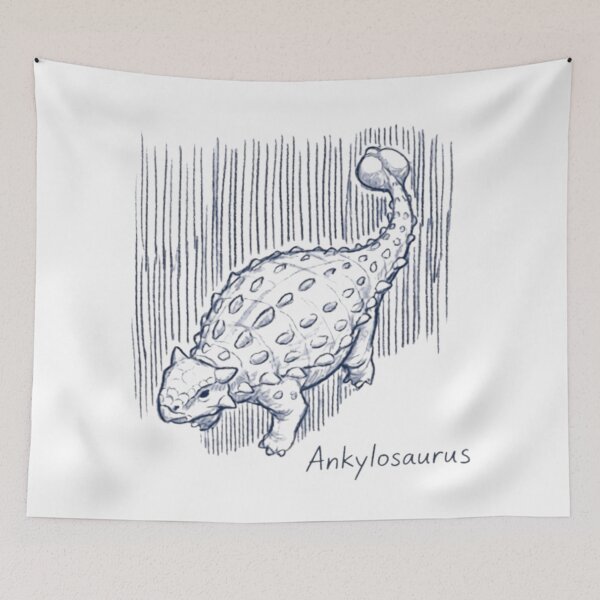 Item preview, Vintage Ankylosaurus Dinosaur Sketch Dark Indie Streetwear designed and sold by RawSauropsid.