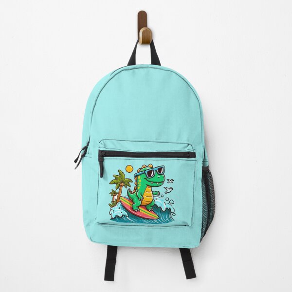 Item preview, Cute Green Dinosaur Surfing with Sunglasses designed and sold by NerdiPop.