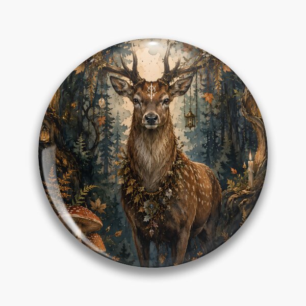 Item preview, The Forest Remembers Your Name — Mystical Deer Dark Cottagecore Enchanted Forest Watercolor Art Print designed and sold by AbderraimArt.