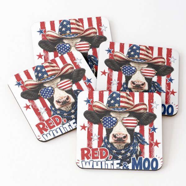 Item preview, Striped Red White And Moo Highland Cow 4th Of July Patriotic designed and sold by VGAfanatic.