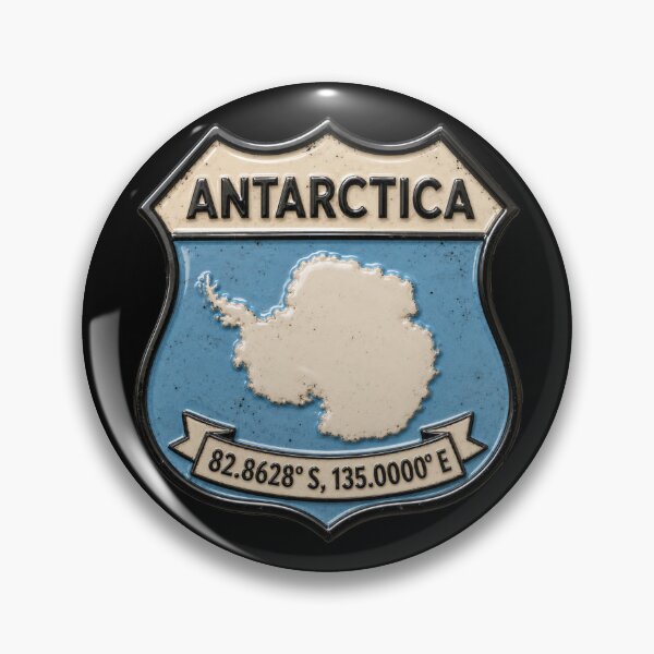 Item preview, Antarctica Vintage Travel Emblem Map Badge Art designed and sold by PlanetEye Designs.