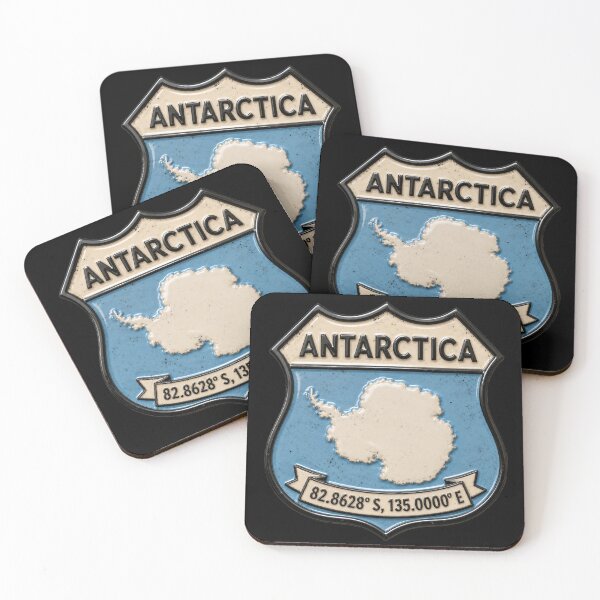 Item preview, Antarctica Vintage Travel Emblem Map Badge Art designed and sold by PlanetEye Designs.
