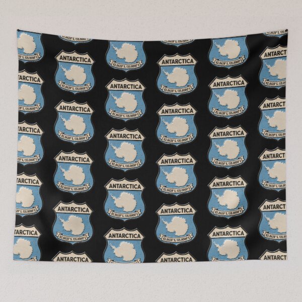 Item preview, Antarctica Vintage Travel Emblem Map Badge Art designed and sold by PlanetEye Designs.