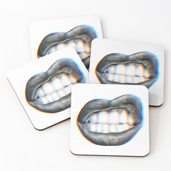 Item preview, Snarling Glitch Lips - Urban Street Art Chromatic Aberration designed and sold by alessandramtoro_shop.