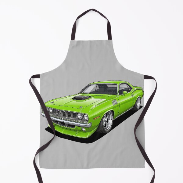 Item preview, Classic 1971 Plymouth Cuda 426 HEMI Green Muscle Car Illustration designed and sold by Motorline44.