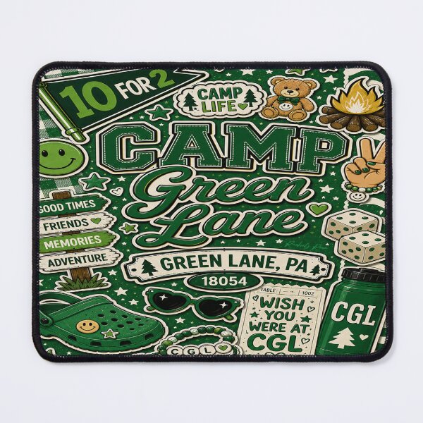 Item preview, Camp Green Lane Collage designed and sold by Rachel's Room.