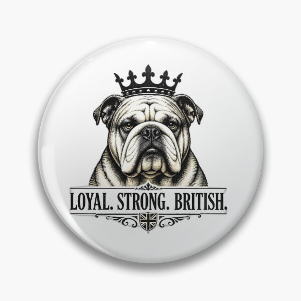 Item preview, Loyal Strong British Bulldog with Crown | Vintage UK Pride T-Shirt & Sticker Design designed and sold by ColorClouds.