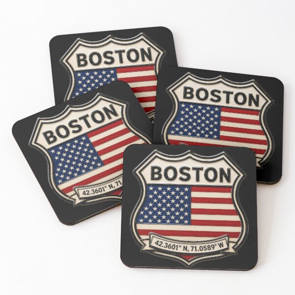 Item preview, Boston Vintage USA Flag Emblem Badge Art designed and sold by PlanetEye Designs.