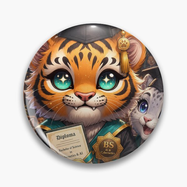 Item preview, NeoTig Graduation BS Cybernetics AI Funny AI Tiger Cub Cute Grad Gift designed and sold by NeoTigLuna.