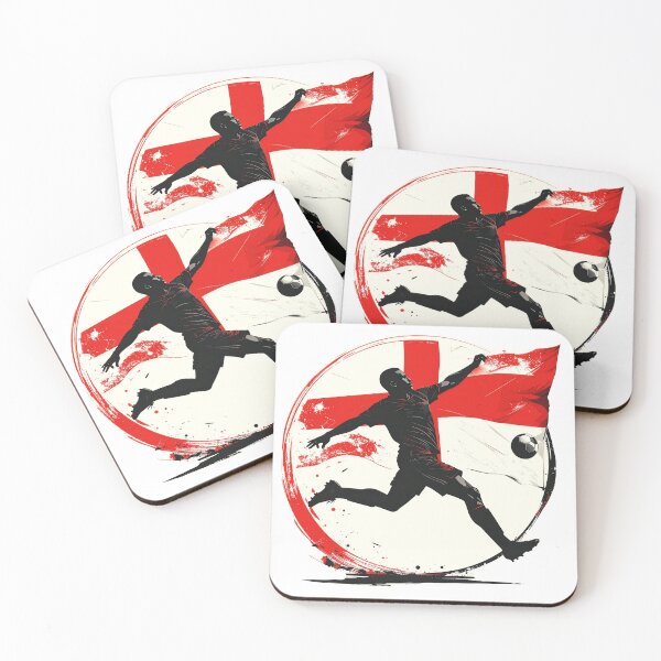Item preview, England Soccer Player Art — English Football Flag Action Fan Print designed and sold by icemanphotos.