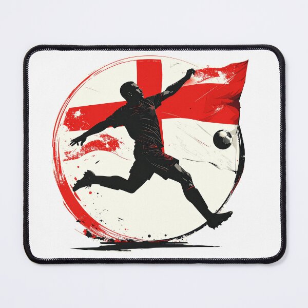 Item preview, England Soccer Player Art — English Football Flag Action Fan Print designed and sold by icemanphotos.