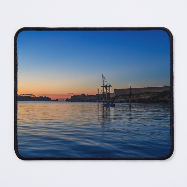 Item preview, Sunset Over Historic Harbor With Fortified Walls, Lighthouse and Calm Twilight Water designed and sold by Nmallia.