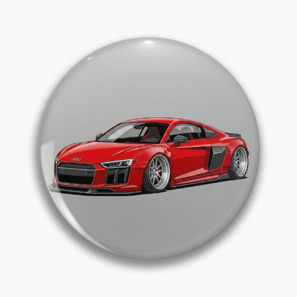 Item preview, Audi R8 V10 Red Custom Widebody Supercar JDM Stance Illustration designed and sold by Motorline44.