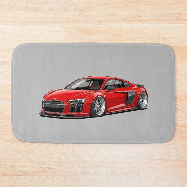 Item preview, Audi R8 V10 Red Custom Widebody Supercar JDM Stance Illustration designed and sold by Motorline44.