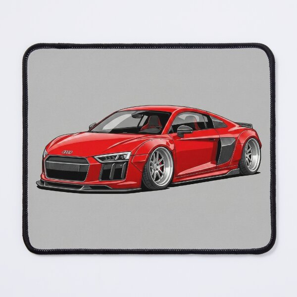 Item preview, Audi R8 V10 Red Custom Widebody Supercar JDM Stance Illustration designed and sold by Motorline44.