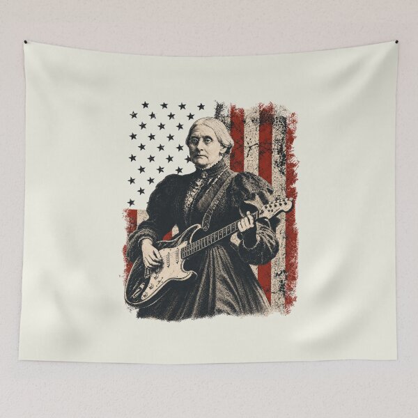 Item preview, Susan B. Anthony Playing Guitar American Flag designed and sold by SunfullyYours.