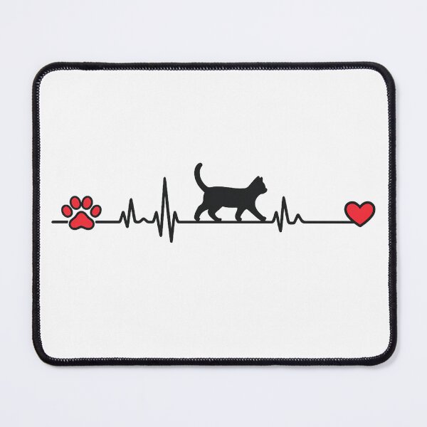 Item preview, Cat Heartbeat Line Shirt Cute Cat Lover Gift Minimal Cat Tee Cat Owner Shirt Paw Heart Design Cat Mom Gift designed and sold by Moonveil_Studio.