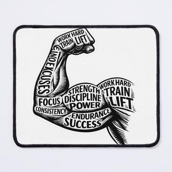 Item preview, Motivational Gym Typography Muscular Arm Fitness Art designed and sold by Digistore1221.