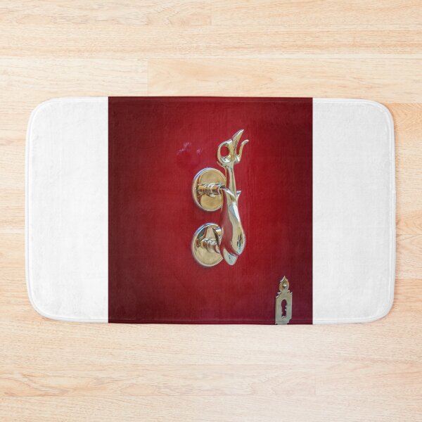 Item preview, Vintage Brass Dolphin Door Knocker And Keyhole On Glossy Red Painted Door designed and sold by Nmallia.
