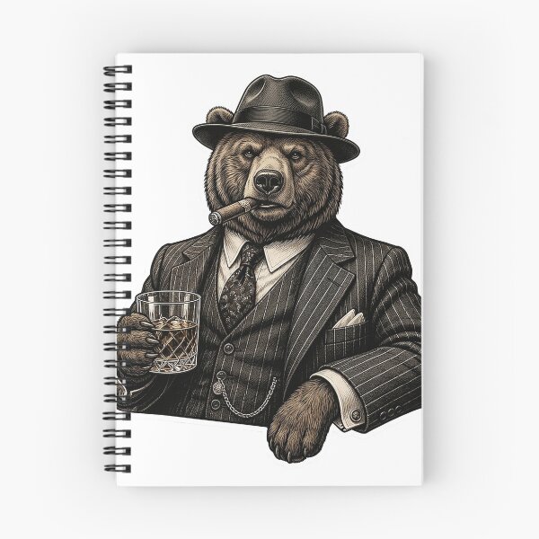 Item preview, Classy Mafia Bear Vintage Gentleman Smoking Cigar Whiskey designed and sold by Articooler.