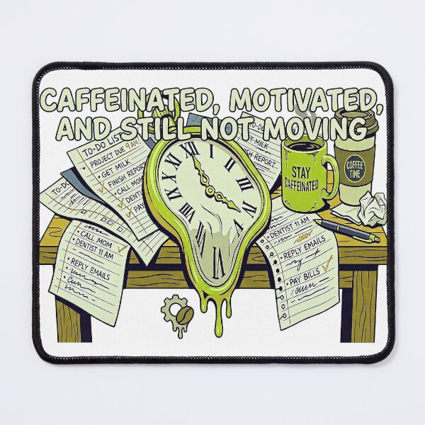 Item preview, Caffeinated, Motivated And Still Not Moving — Funny Coffee ADHD designed and sold by PapamooreArt.
